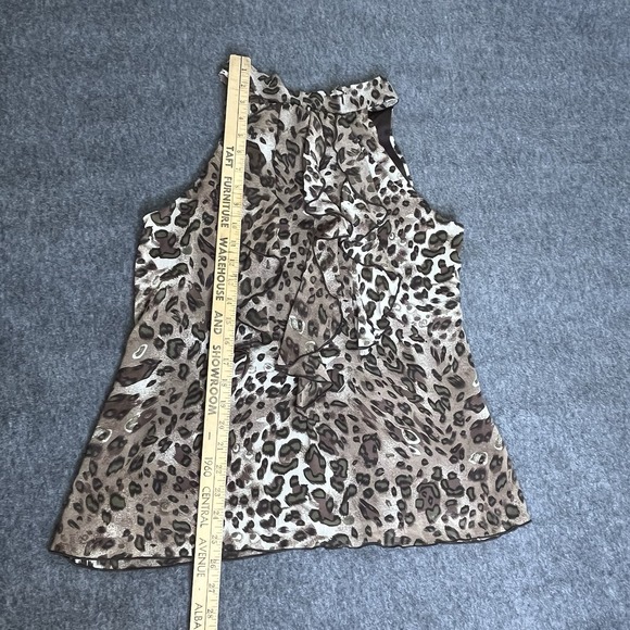 Vtg Y2K Ruffle Halter Top Sz X-Large Animal‎ Print Date Night Going Out Office - Picture 3 of 12